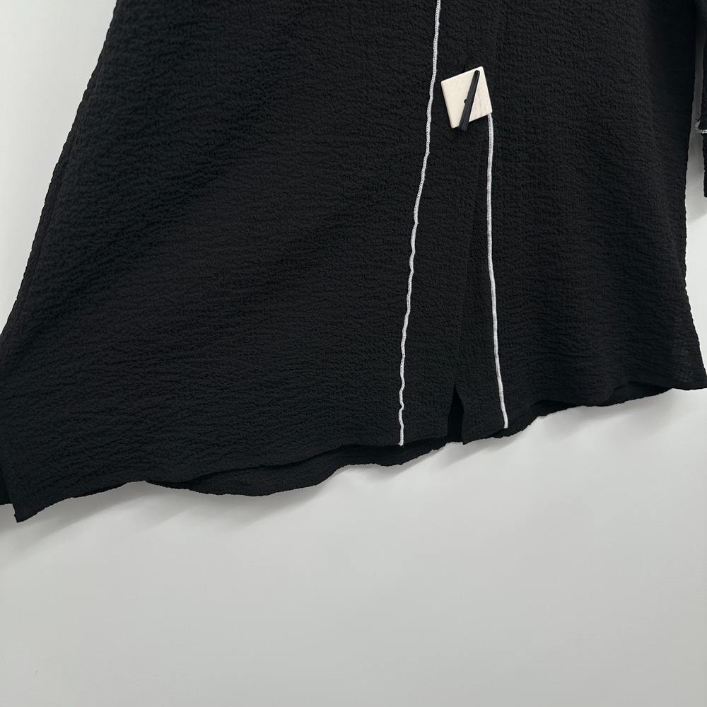 Ali Miles Tunic Jacket Top Shirt Medium Stretch Crinkle 3/4 Sleeves Witchy Artsy - Picture 6 of 14